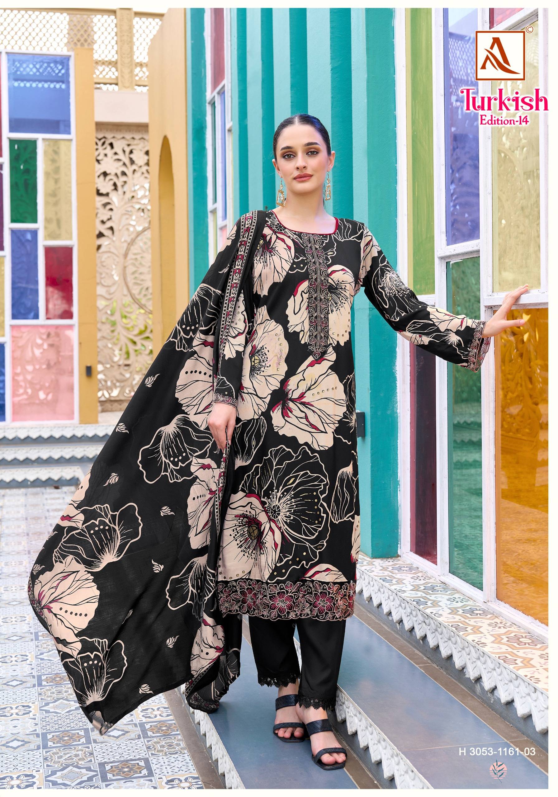 TURKISH-14 by Alok Suit 3053-1161-01 to 3053-1161-06 series Indian Pakistani ethnic wear Pure viscose At Wholesale Price